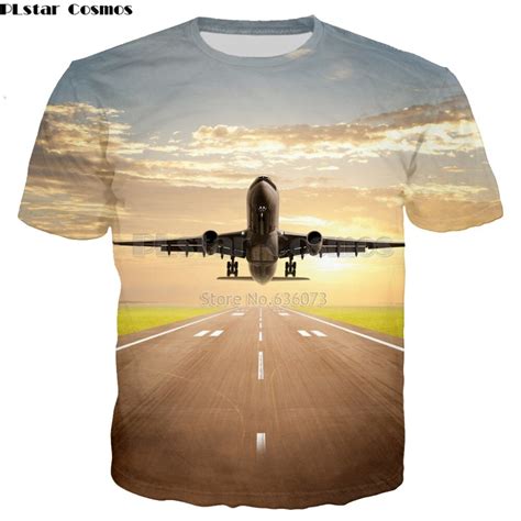Plstar Cosmos Brand Clothing 2018 Summer New Fashion 3d T Shirt Plane Set Sail Creative Print T