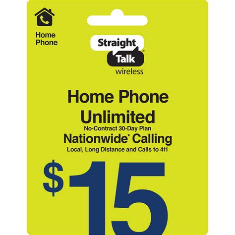 Straight Talk 15 Home Phone Unlimited 30 Day Plan E Pin Top Up Email