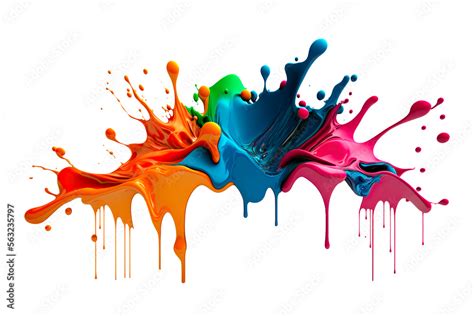 Rainbow Wave Colorful Paint Splash Isolated Design Element On The