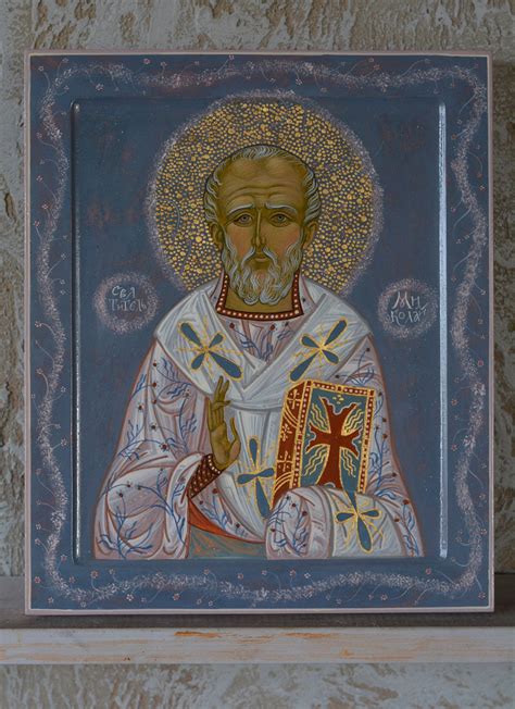 Saint Nicholas Of Myra Hand Painted Icon Of Roman Selivachov Agios