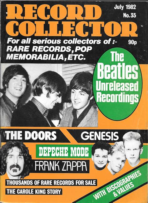 Record Collector Uk Music Magazine July 1982 No 35 The Beatles Vintage