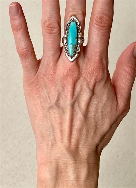 Long Bell Trading Turquoise Ring Band Vintage S Native American