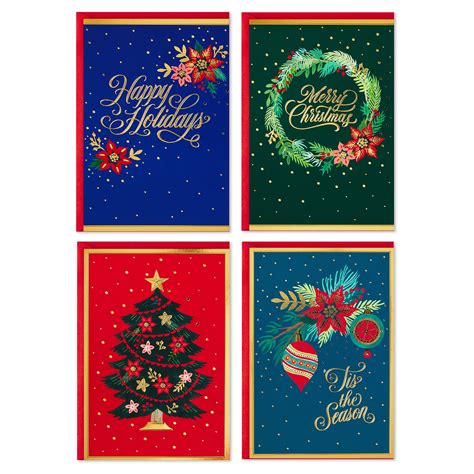 Hallmark Boxed Christmas Greeting Cards Assortment Festive Foil 40