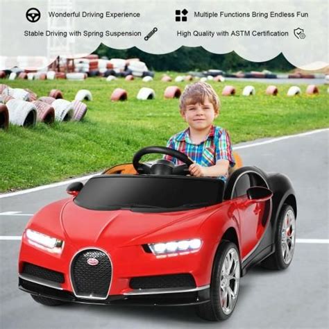 12v Licensed Bugatti Chiron Kids Ride On Car With Storage Box And Mp3