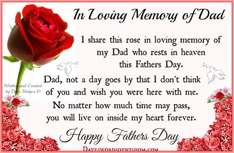 Make your gift giving count, this list of gift ideas below has something for every type of dad. Daveswordsofwisdom.com: In Memory of Dad this Fathers Day