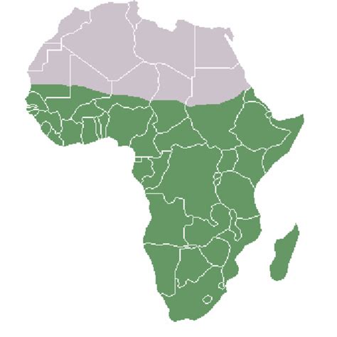 A Map Showing The Boundaries Of Sub Saharan Africa South Of The