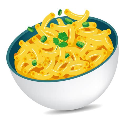 Delicious Mac And Cheese Bowl Vector Illustration Stock Vector