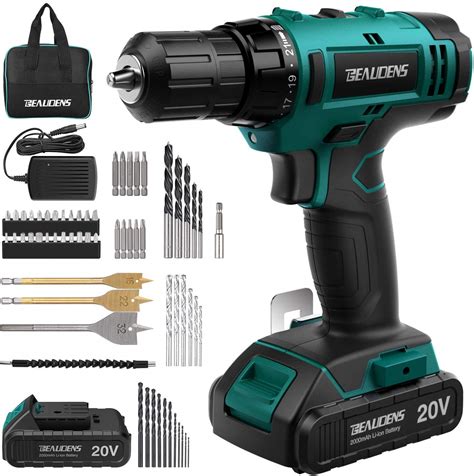 20V Max Cordless Drill, 3/8 Inch Power Drill Set with with 2000mAh ...