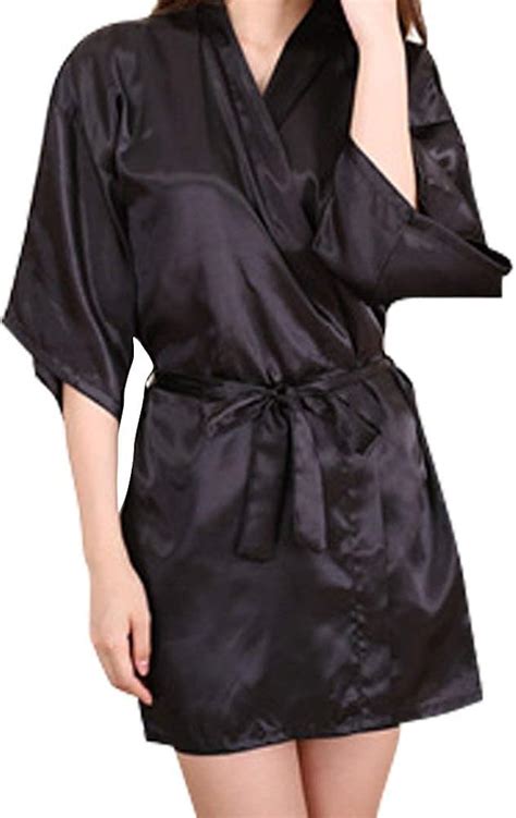 Haidean Dames Robe De Chambre Courte Kimono Robe Robe Nuit Chaud Chemise De Nuit Satin Chic