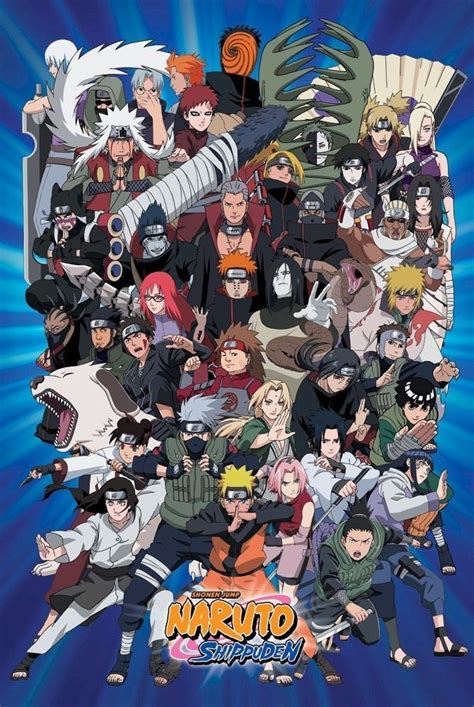 Naruto ~ Shippuden Blue Cast ~ 24x36 Anime Poster Manga Shonen Jump
