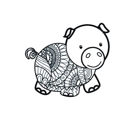 Cute Pig Mandala Coloring Page Color A Pig With Patterns