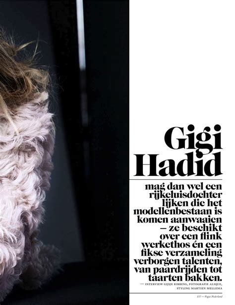 Gigi Hadid Vogue Magazine Netherlands November 2015
