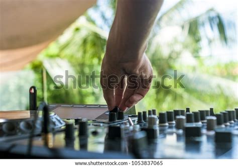 Dj Playing Music Pool Party Stock Photo Edit Now 1053837065