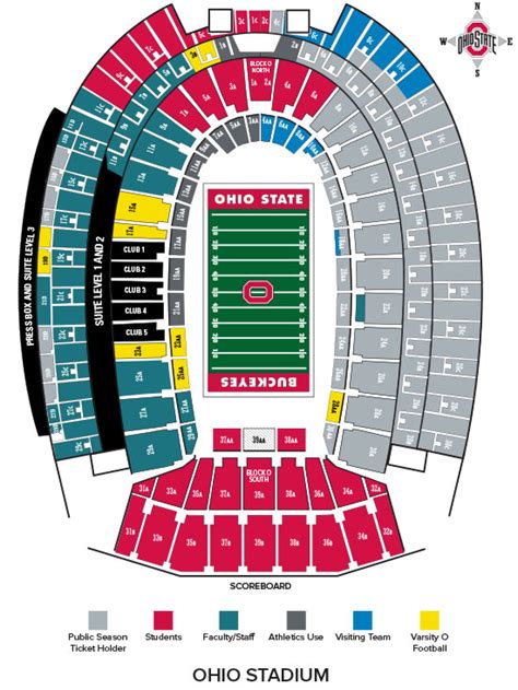 Ohio State Stadium Seating Map Two Birds Home