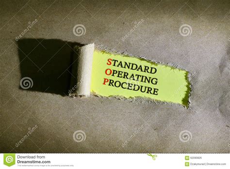 Torn Paper With Word Standard Operating Procedure Stock Photo Image