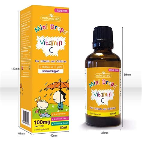 Vitamin C 100mg Mini Drops για βρέφη And παιδιά Natures Aid 50ml