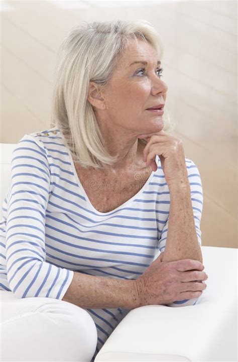 Attractive Senior Woman Portrait On Bright Background Stock Image