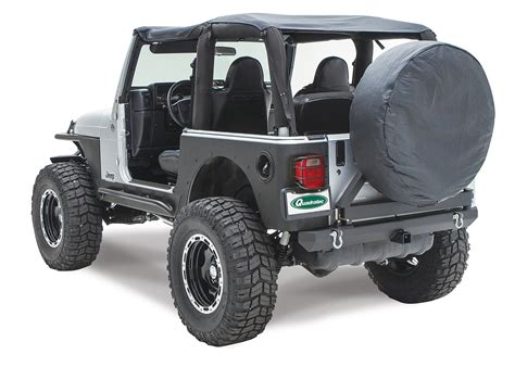 Textured Black Rear Bumper With Tire Carrier Swing For 87 06 Jeep