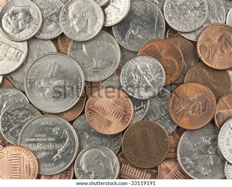 Quarters Dimes Nickels Pennies Stock Photo Edit Now 33119191