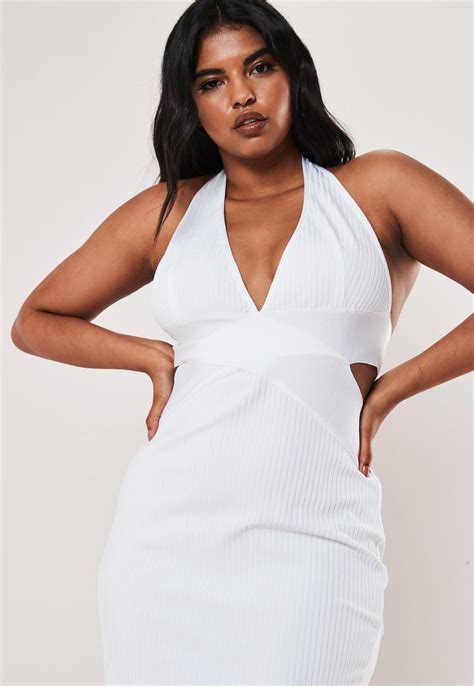 No matter what your style be shop now and enjoy fast delivery across australia and new zealand. Plus Size White Halterneck Bandage Midaxi Dress ...