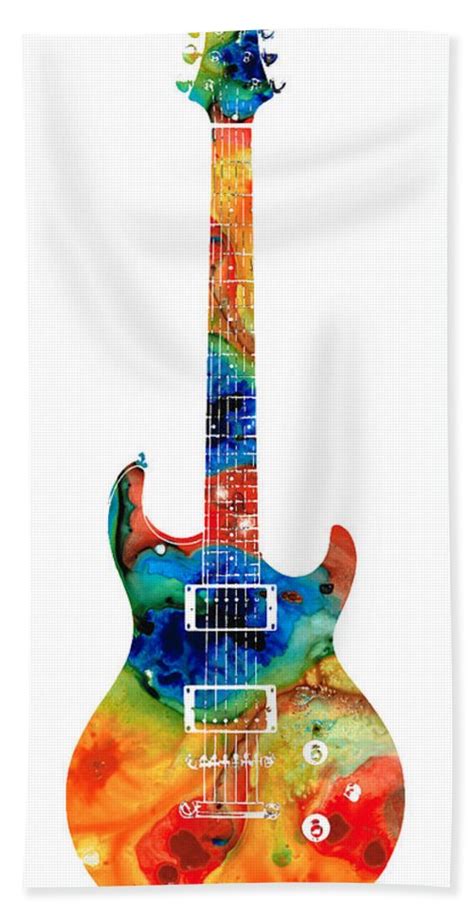 Colorful Electric Guitar 2 Abstract Art By Sharon Cummings Beach