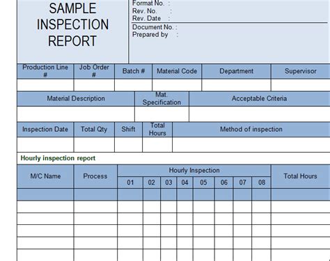 Inspection Report Template Xls 2 Templates Example Report