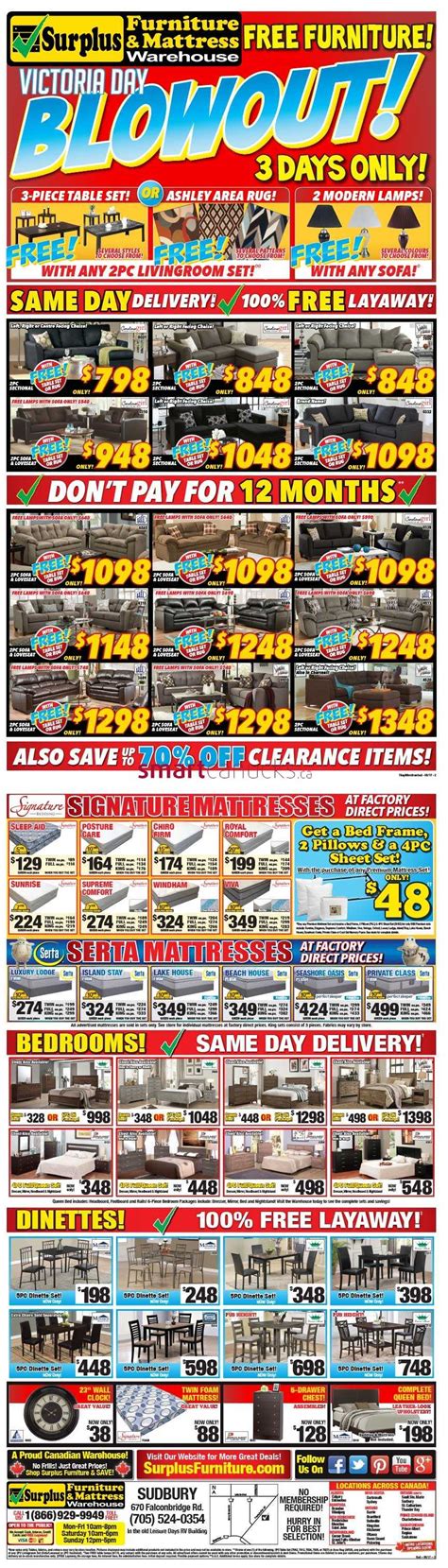 Total 20 active mattress warehouse coupons, promo codes and deals are listed and the latest one is updated on feb 19, 2020 00:49:54 am; Surplus Furniture & Mattress Warehouse (Sudbury) Flyer May ...