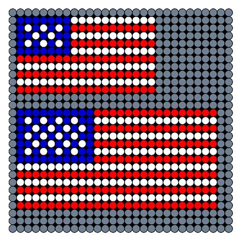 American Flag Small And Medium Kandi Pattern Perler Bead Patterns