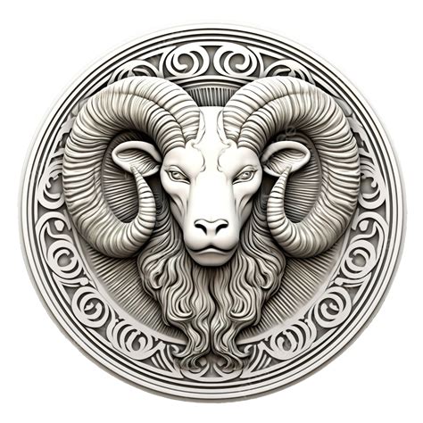Aries Astrology Zodiac Horoscope Symbol In Circle Illustration With