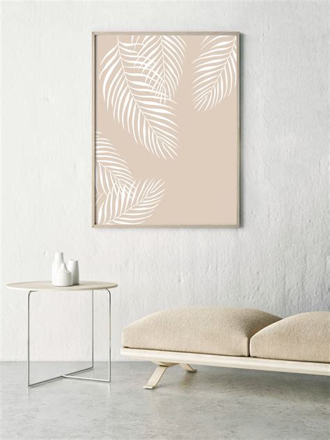 Downloadable Print Tropical Bohemian Wall Art Minimalist Palm Leaf
