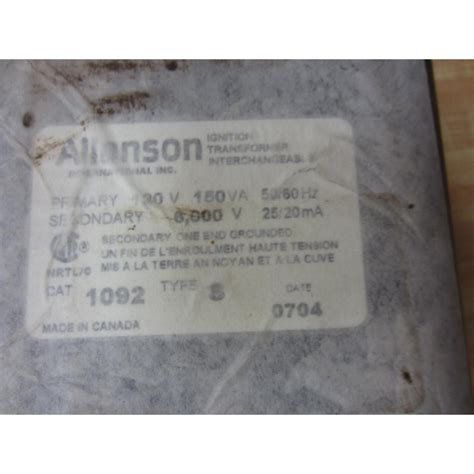 Allanson 1092 Transformer Cross Ref 612 6a7 Type S 1092s Mara Industrial