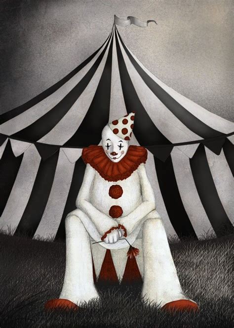 Cirkus Clown Illustration A3 297 Cm X 42 Cm Circo Oscuro