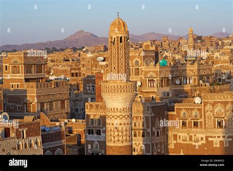 Elevated View Of The Old City Of Sanaa Unesco World Heritage Site