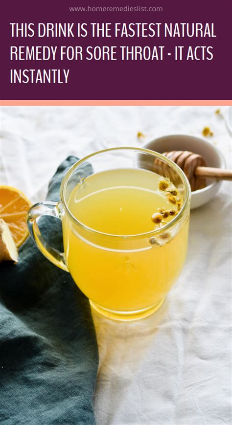 This is also effective natural remedy for sore throat. This Drink is The Fastest Natural Remedy for Sore Throat ...