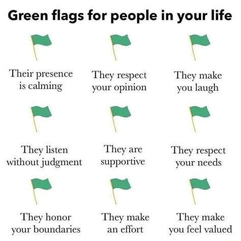 Green Flags For People In Your Life Their Presence They Respect They