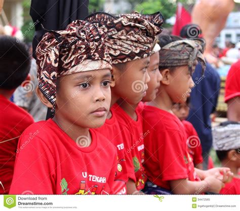 Portrait Of Balinese Boys In Traditional Costume At Nyepi Festival