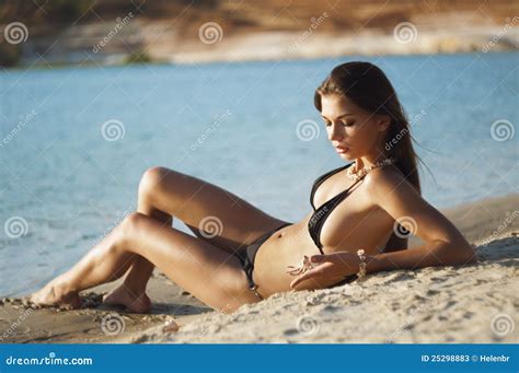 Photograph Of A Beautiful Woman On The Beach Stock Image Image Of Leisure Female 25298883