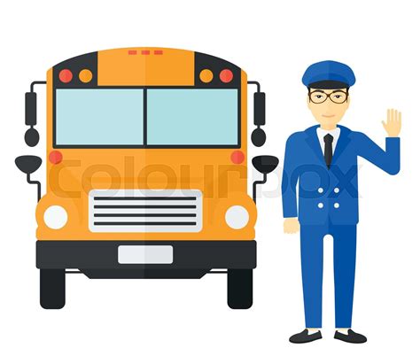 School Bus Driver Stock Vector Colourbox