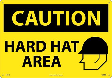 Large Format Caution Hard Hat Area Sign Esafety Supplies Inc