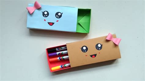 Cara Membuat Kotak Pensil Dari Kertas Paper Crafts For School Youtube