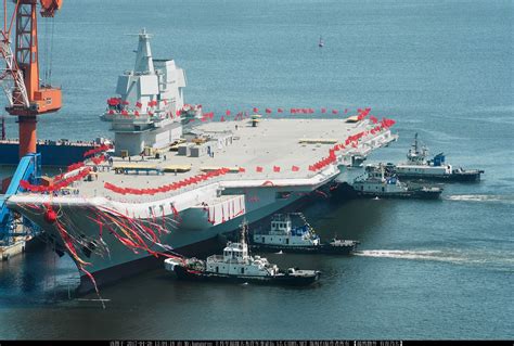 Fist Chinese Built Type 001a Aircraft Carrier Launched Chinese