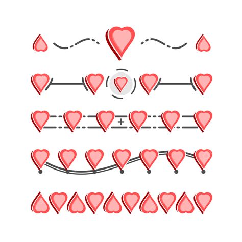 Line Border Divider Vector Hd Images Red Heart Border Dividing Line