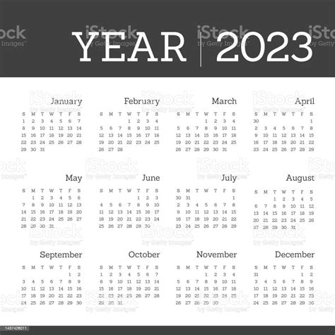 Ilustración De Calendario Del Año 2023 Y Más Vectores Libres De