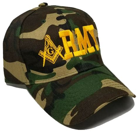 Mason Army Baseball Cap Freemasons Camo Masonic Hat Masons Compass And