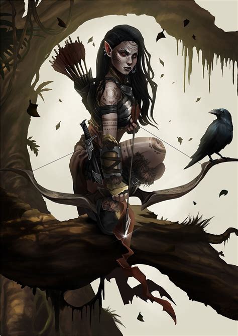 Dark Elf Archer In 2020 Elves Fantasy Elf Art Dungeons And Dragons