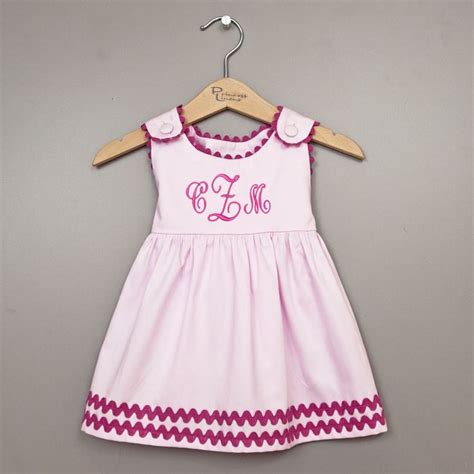 Personalized Pique Dress In Pink And Hot Pink By Princess Linens