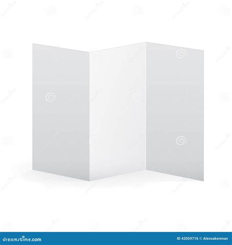 Blank Vector White Tri Fold Brochure Template Stock Vector Image