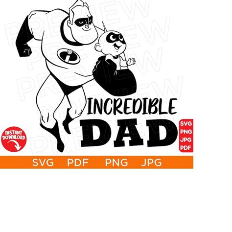 Incredible Dad Bob Parr Svg The Incredibles Svg Disneyland Inspire