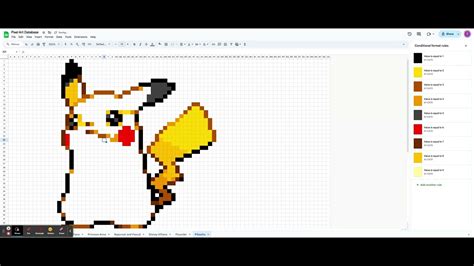 How To Create Pikachu In Pixel Art Pixelart Excel Pixel Pokemon