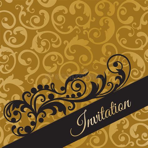 Black And Gold Birthday Invitation Background